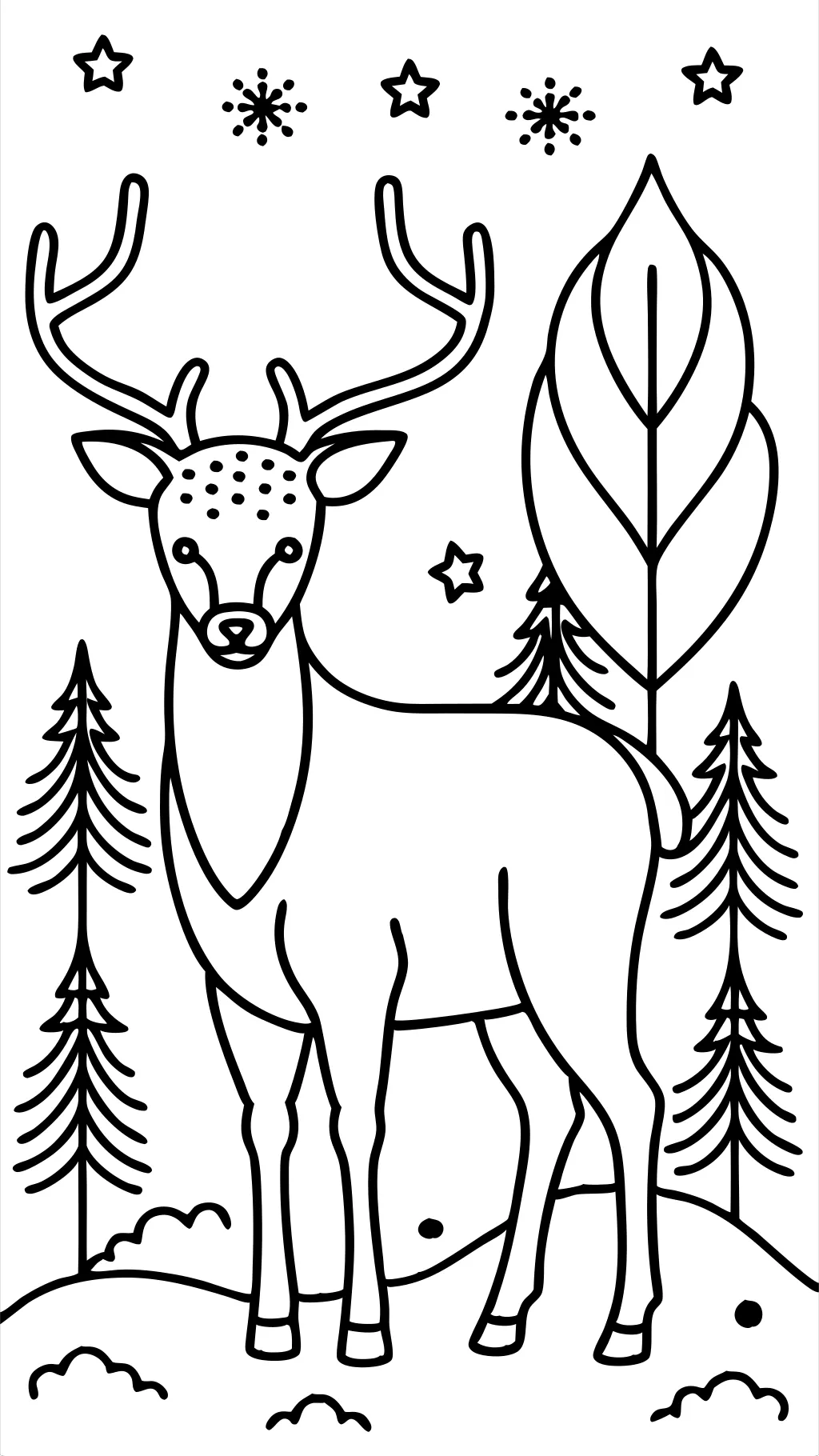 printable coloring pages a color picture of deer easy